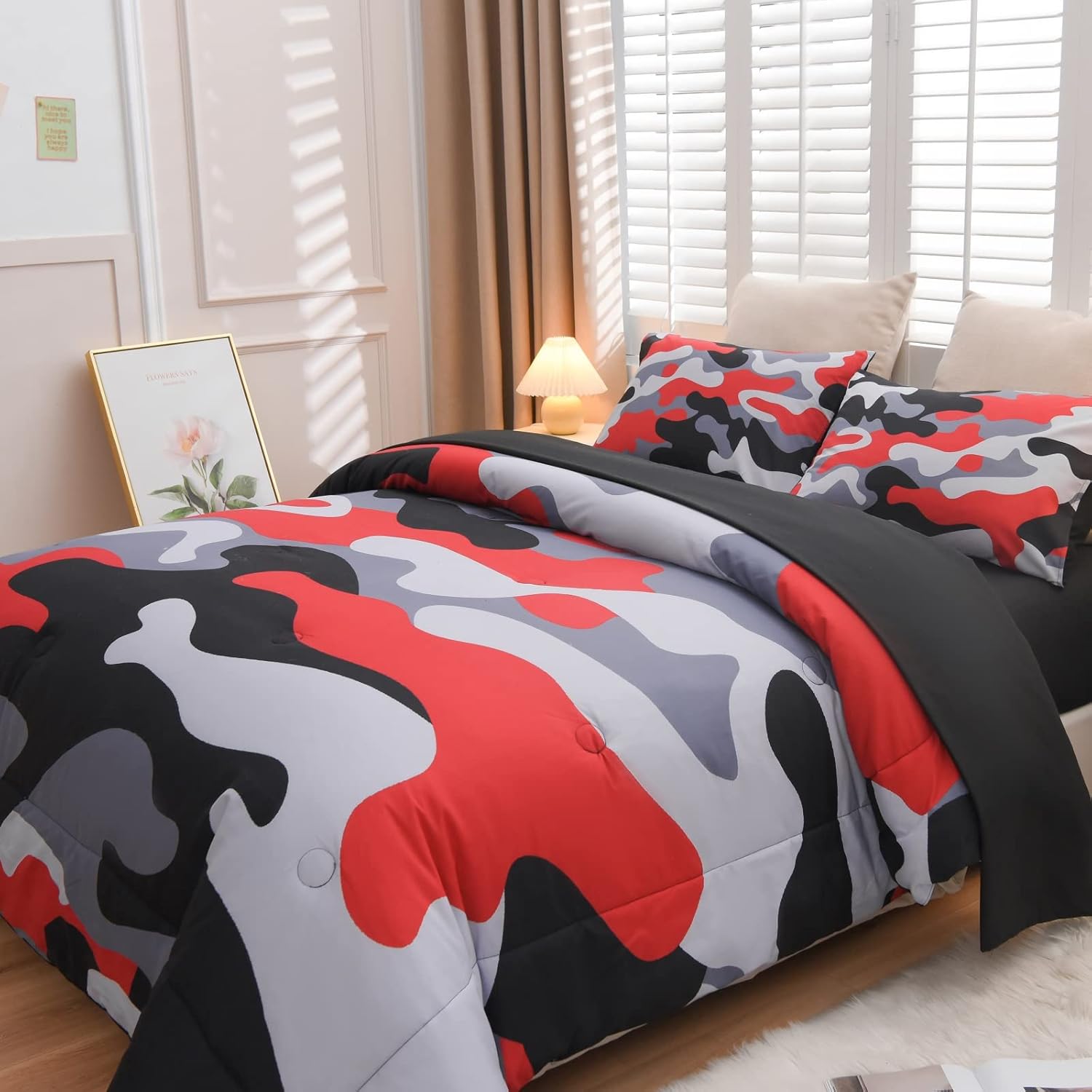 Meeting Story Camouflage Comforter Set 5PCS Full