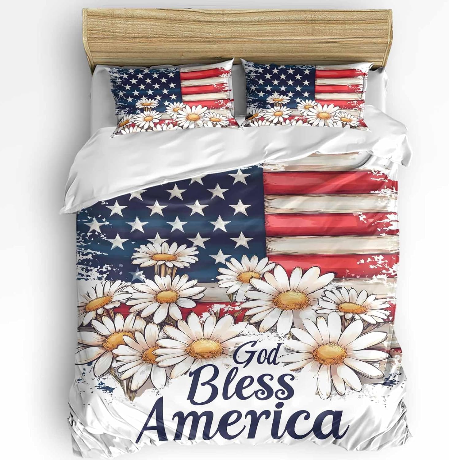 Boanket 3-Piece 4th of July Duvet Cover Set with Zipper