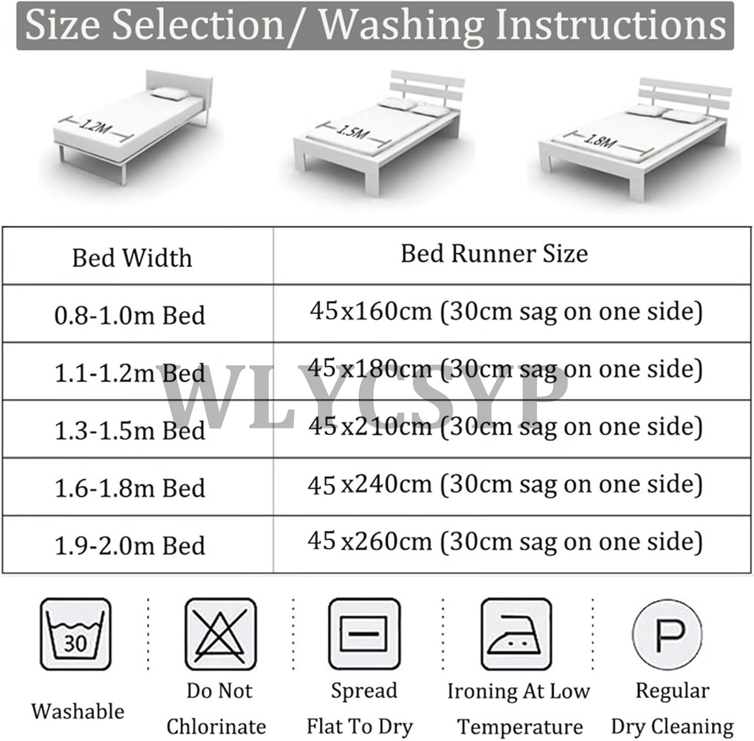 WLYCSYP Premium Bed Runner for King Size Bed