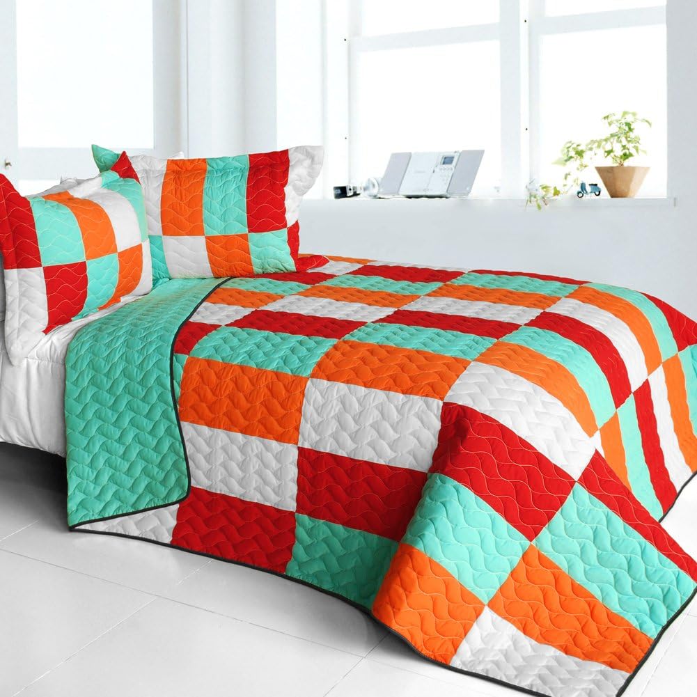 Onitiva Kaleidoscope 3PC Vermicelli Quilt Set