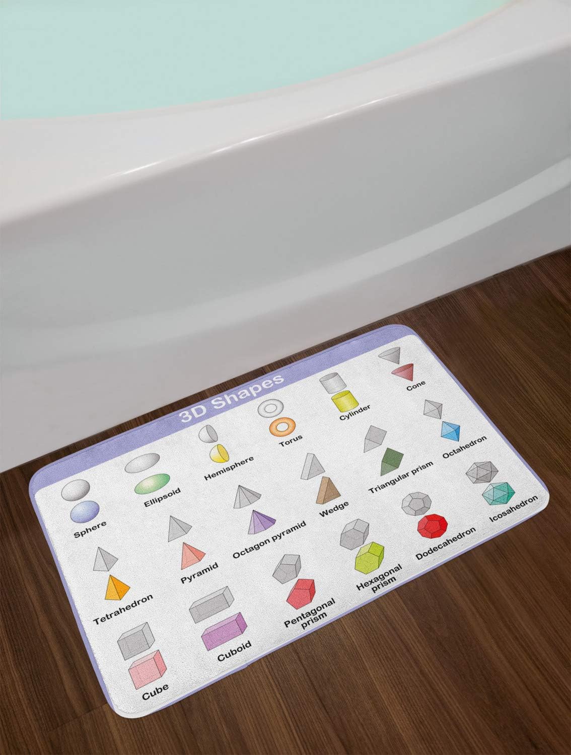 Ambesonne Science Bath Mat 3D Shapes Plush Non-Slip