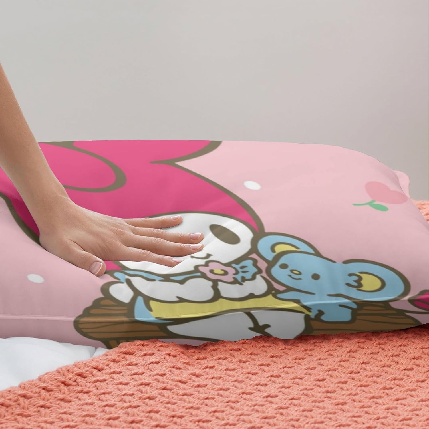 DIEZ Cute Bunny Comforter Set for Kids Queen Size