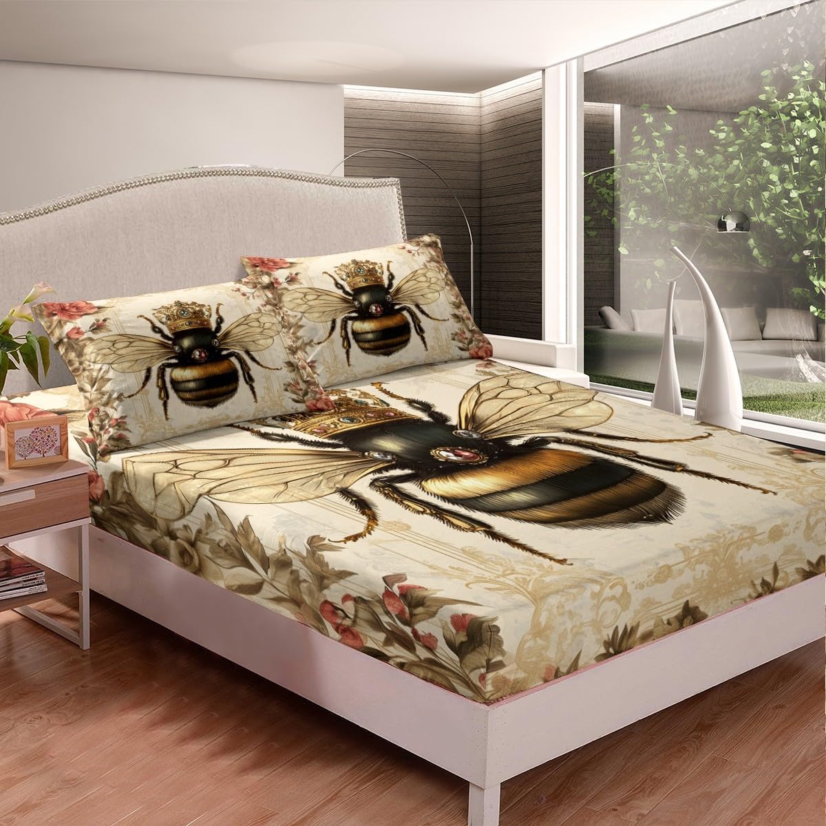 Castle Fairy Honey Bee Twin Bedding Set