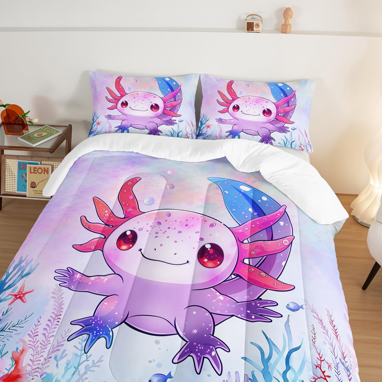 Cute Axolotl Bedding Set Twin Size