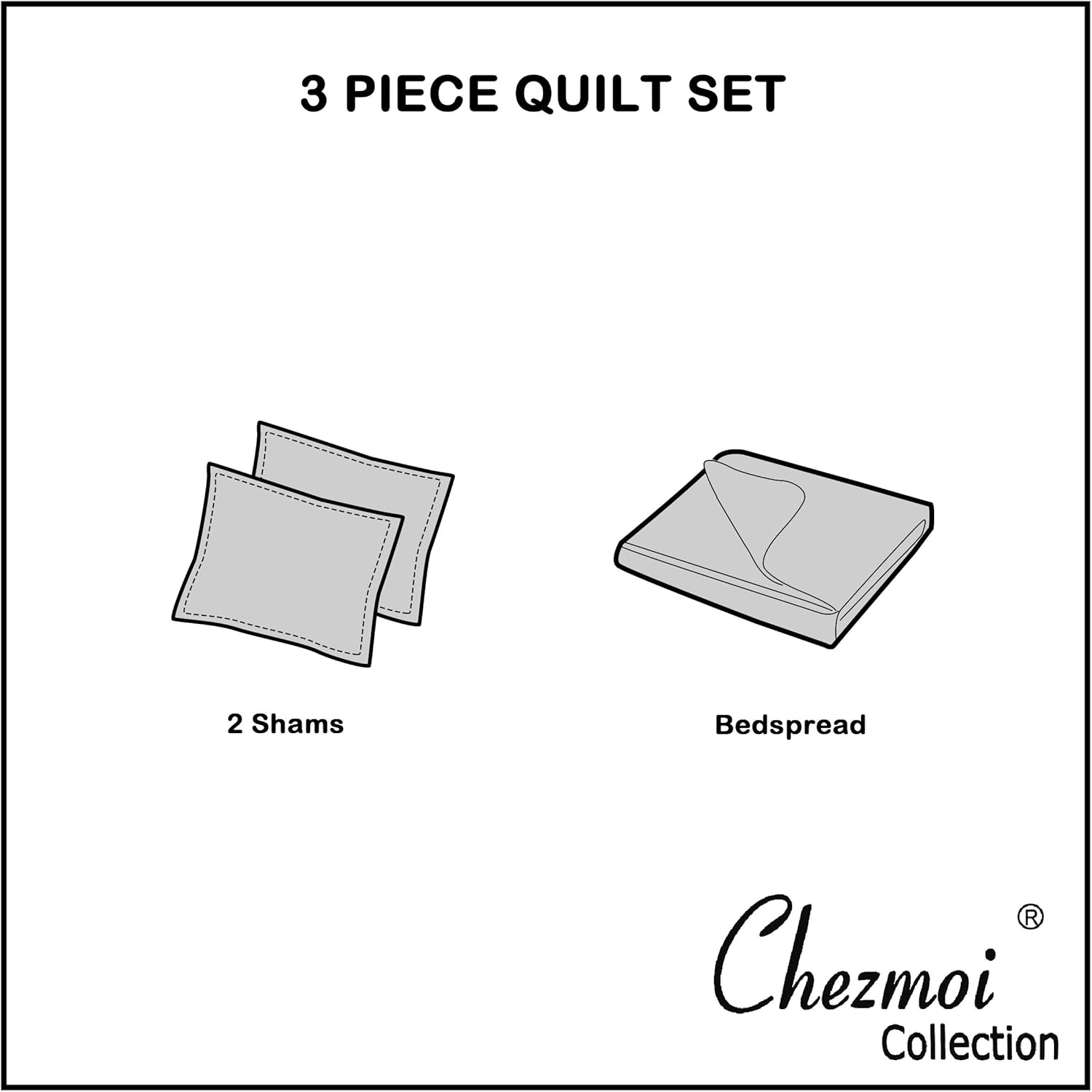 Chezmoi Collection Cypress Green Bedspread Set 3-Piece King Size