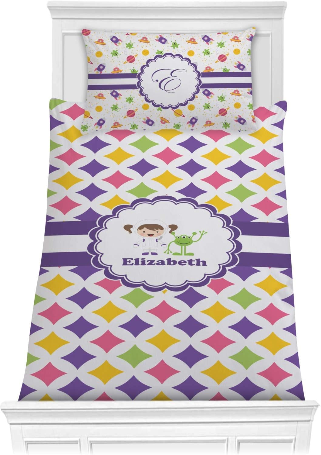 Personalized Girls Astronaut Comforter Set Twin XL