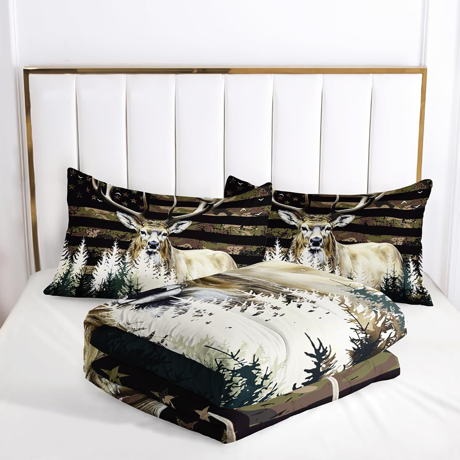 Ntlfup Deer Camo Comforter Set for Kids Teens 1
