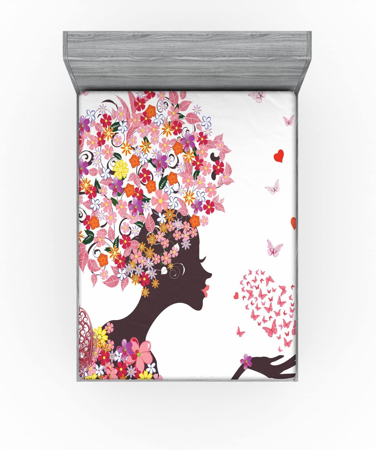 Ambesonne Butterflies Fitted Sheet Multicolor California King