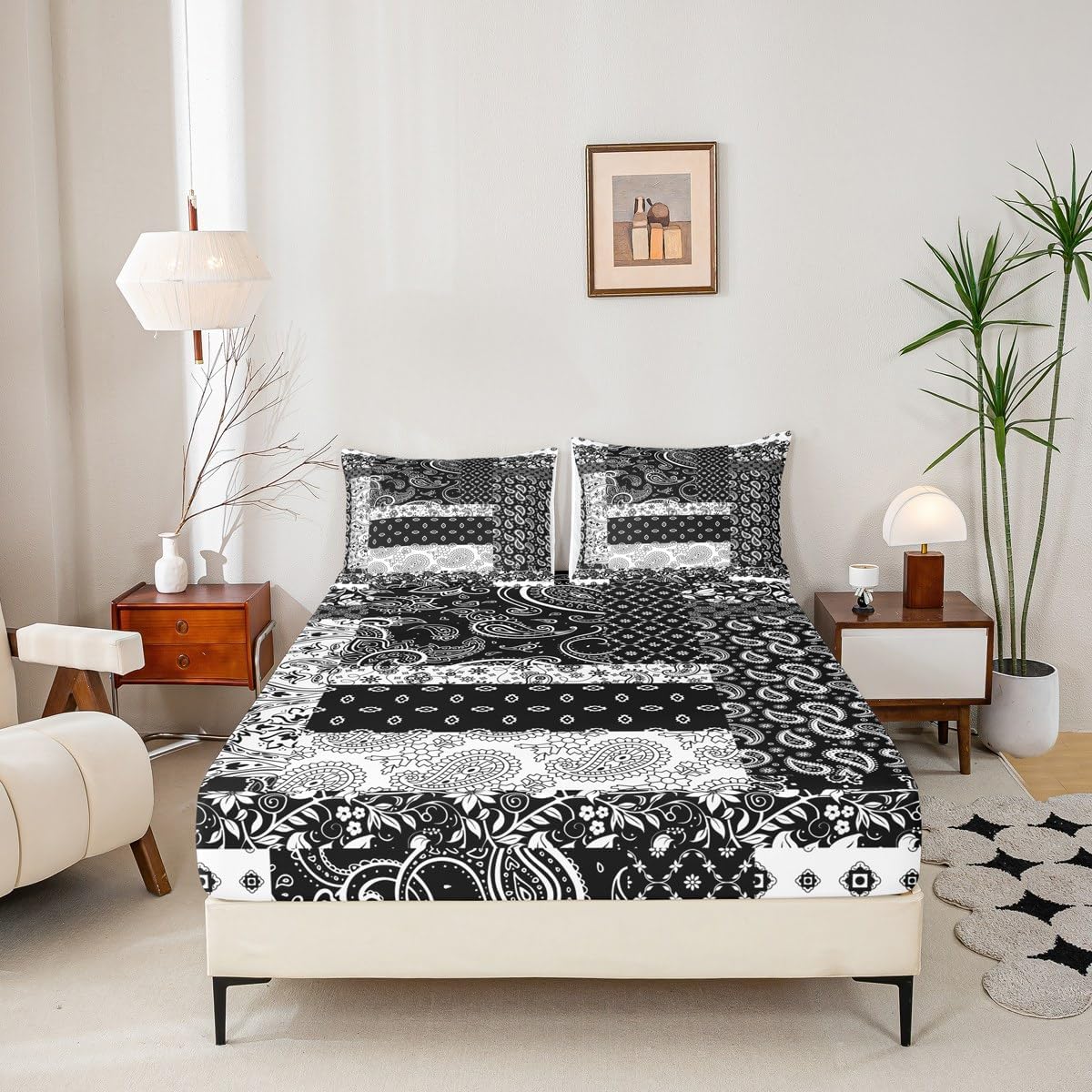Castle Fairy Paisley Floral Fitted Sheets Twin Set 2Pcs