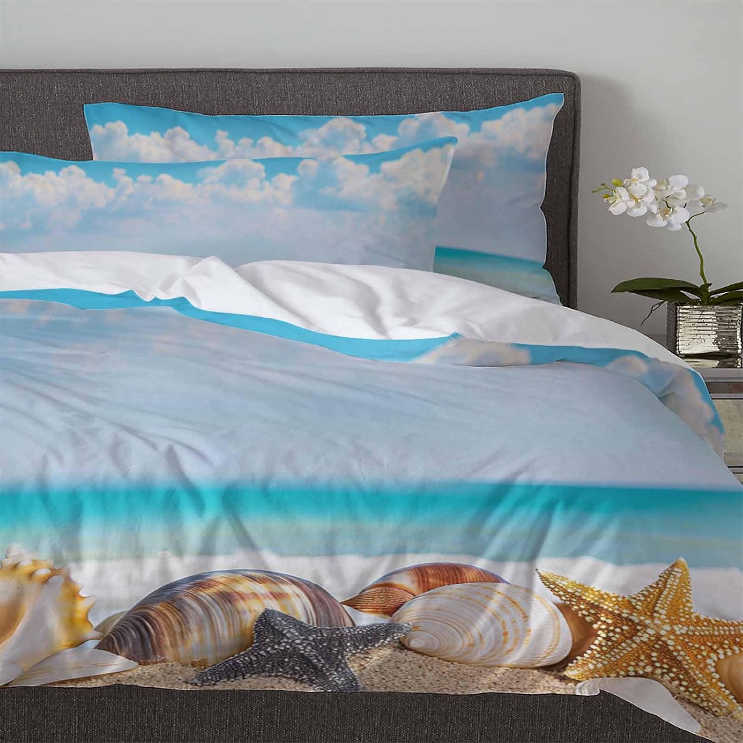 OComster California King Duvet Cover Set with 2 Pillowcases