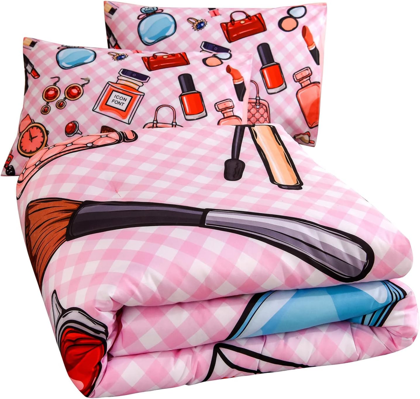 Aimuan Cosmetic Perfume Bag Lipstick Diva Pink Quilt Set 3 Pcs