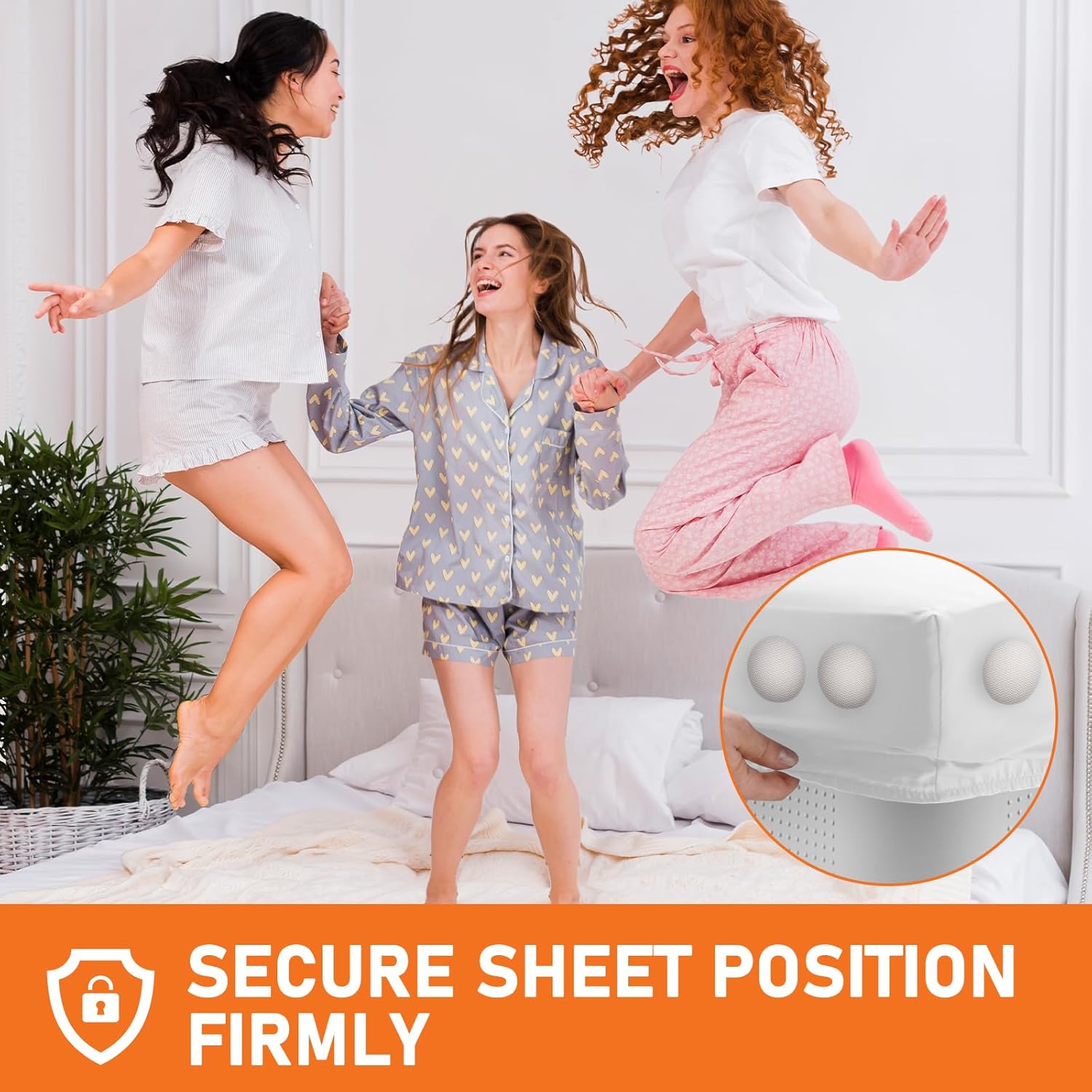 4 Pack Bed Sheet Holders with Lock Clips
