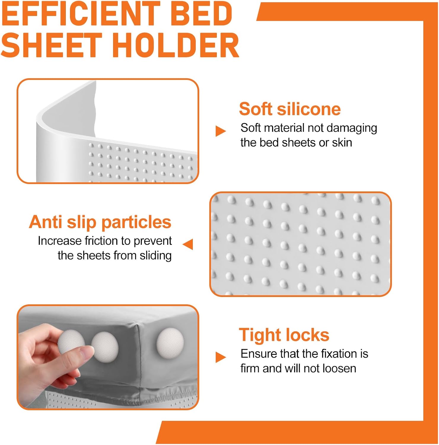4 Pack Bed Sheet Holders with Lock Clips