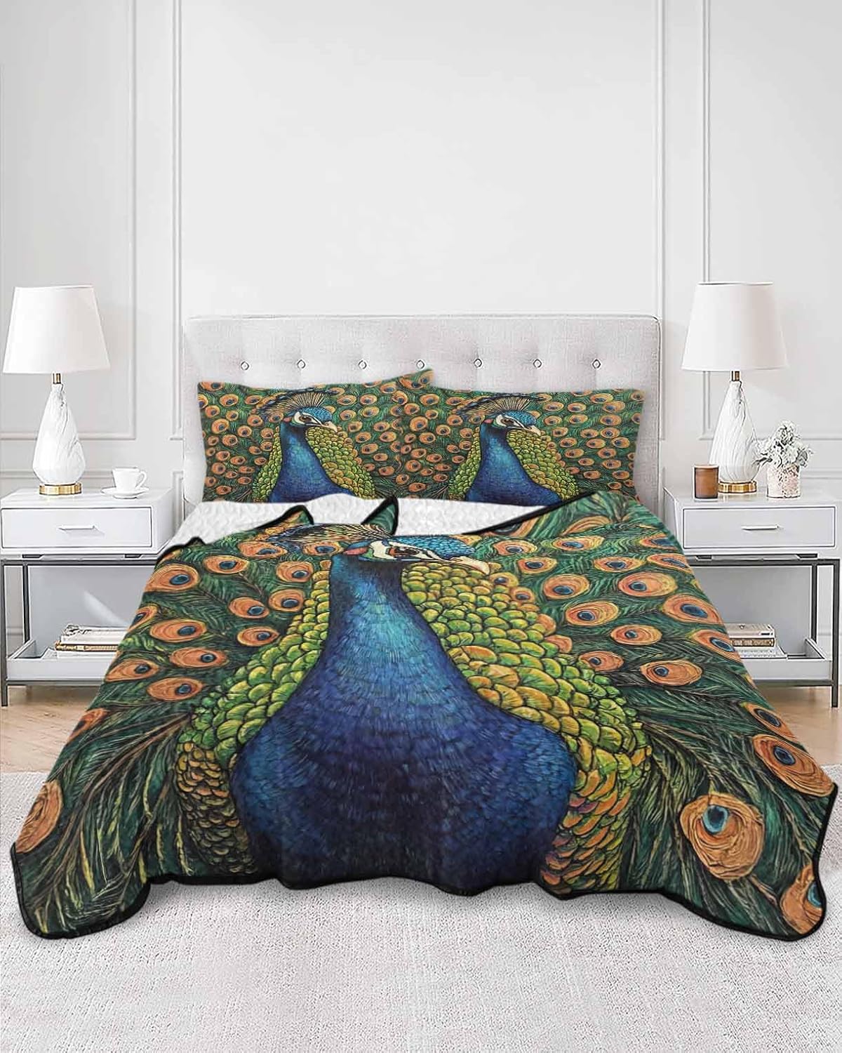 PRINT PICTURE ARTHOME Twin XL Quilt Set with Pillow Covers
