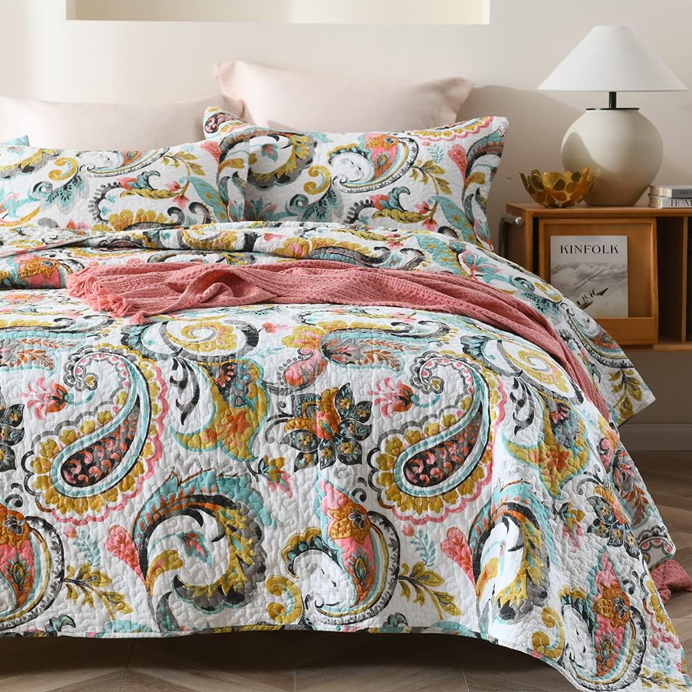 VISIMISI Cotton Reversible Quilt Set King Size