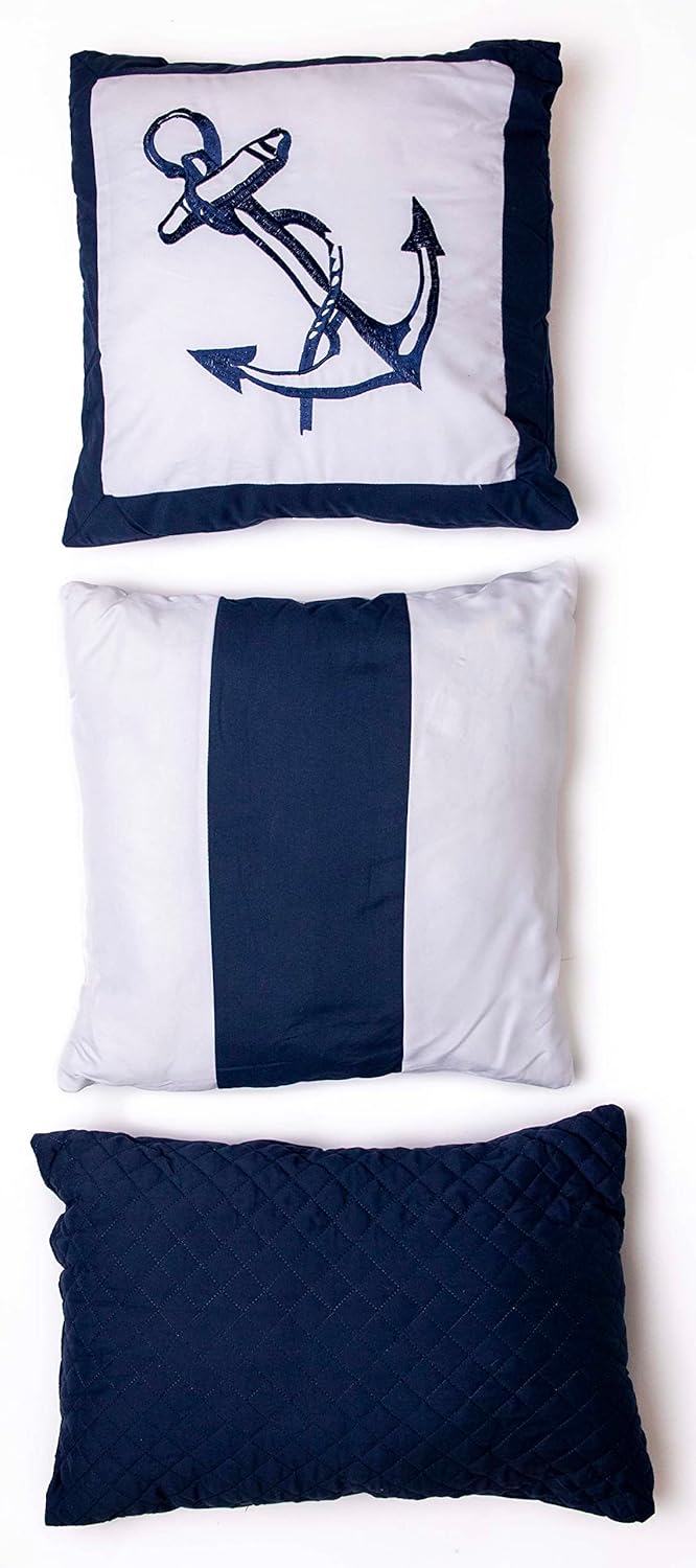 Legacy Decor 7pc Microfiber Nautical Comforter Set Queen