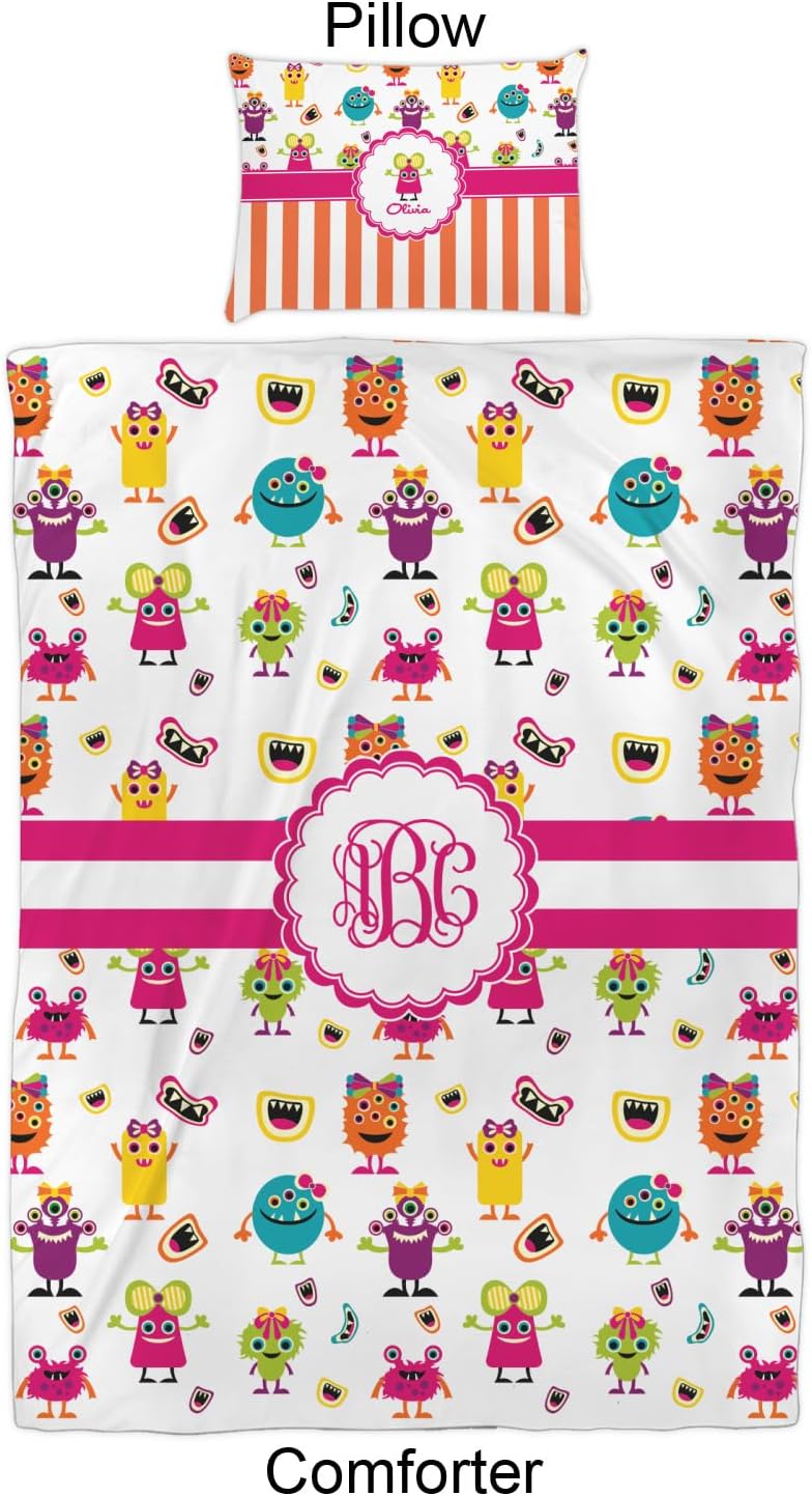 Personalized Girly Monsters Comforter Set Twin XL