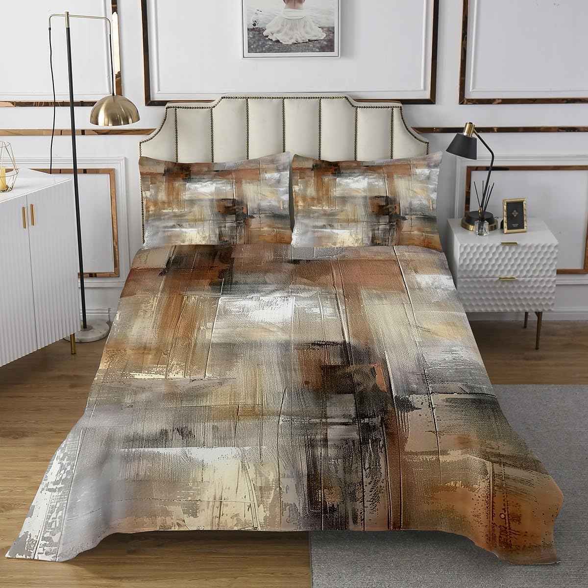Erosebridal Ombre Bedspread King Size Brown Gradient Quilt Set