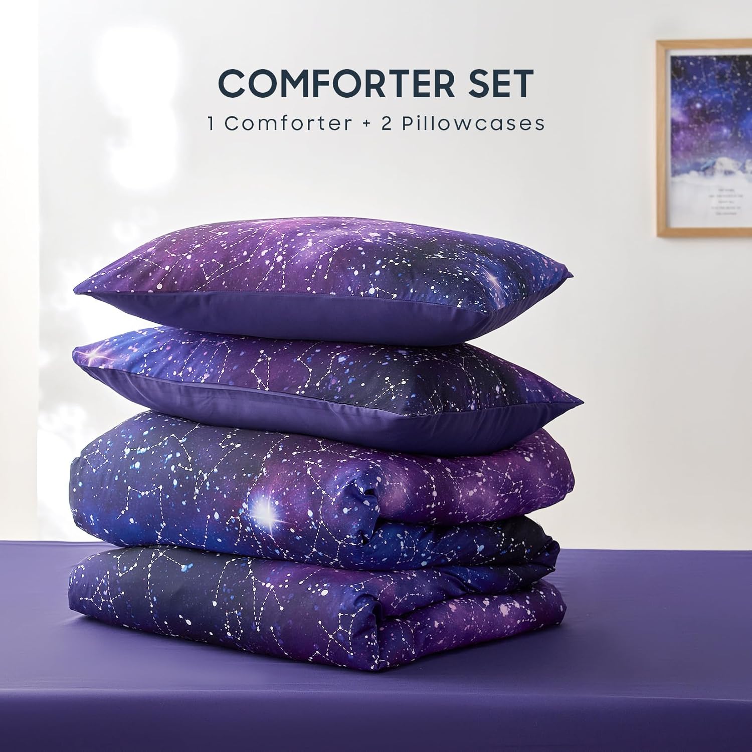 Wake In Cloud - Constellation Comforter Set for Teens