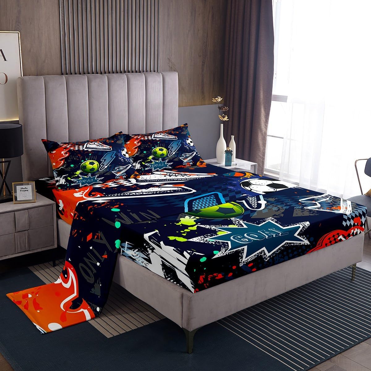 Erosebridal Boys Football Bed Sheet Set Twin Size