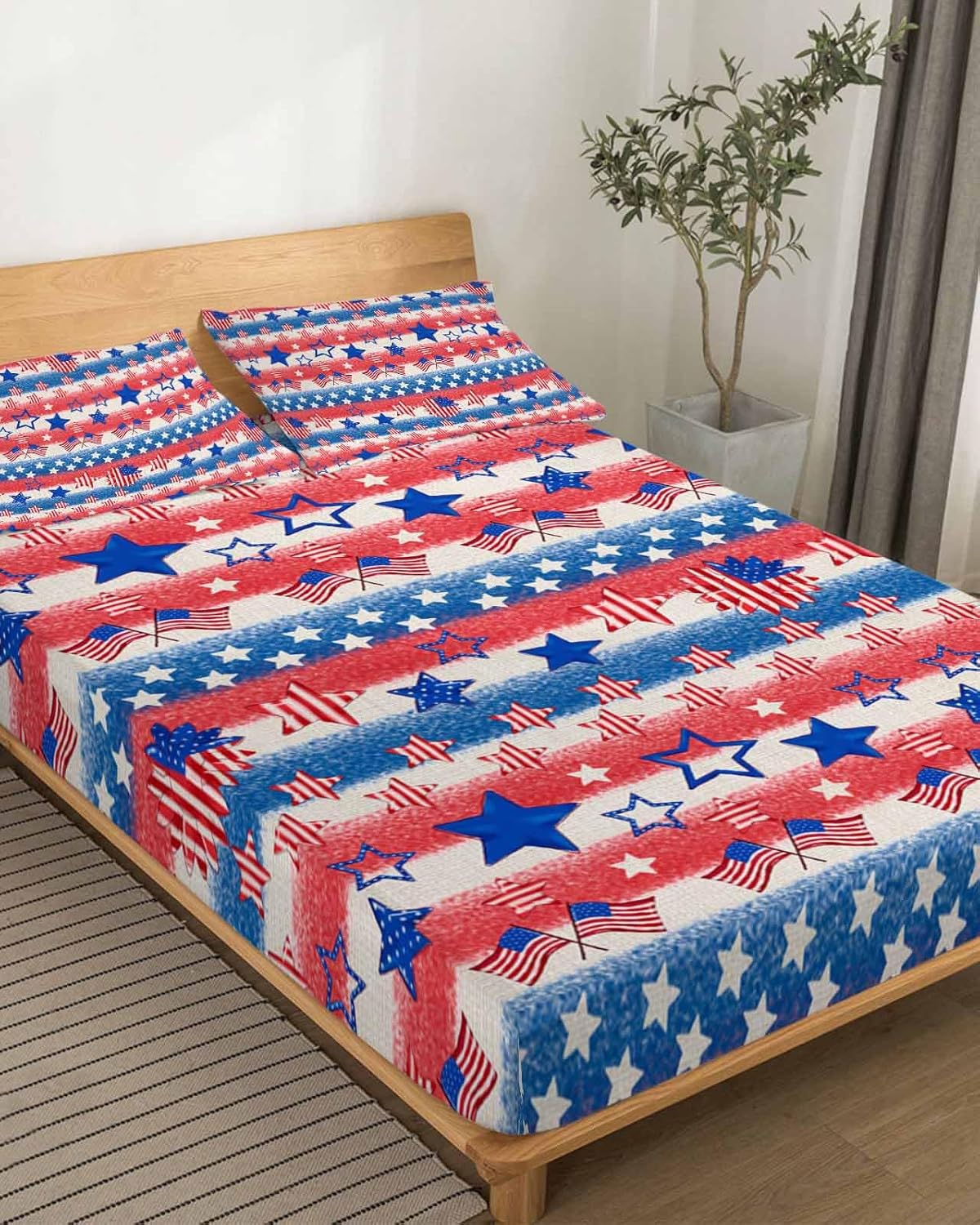 Boanket 4th of July King Sheet Set 4 Piece