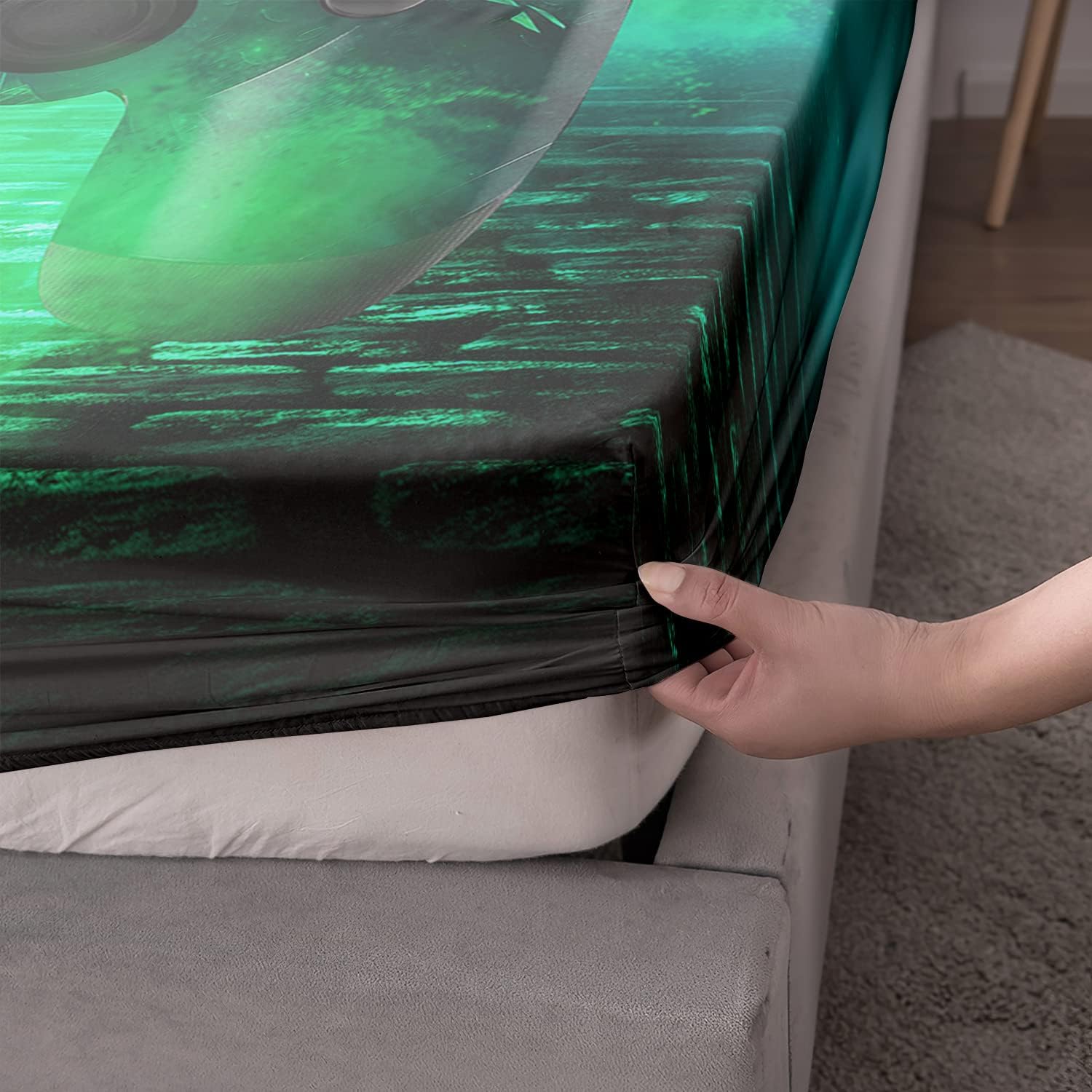 AILONEN Gamer Fitted Sheet Set Twin XL Size