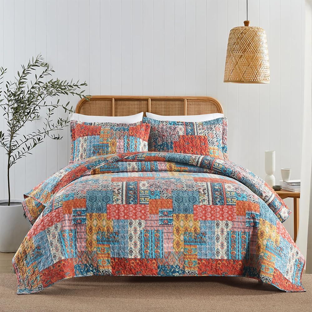 ENASAL Cotton Bedspread Quilt Set for All Seasons