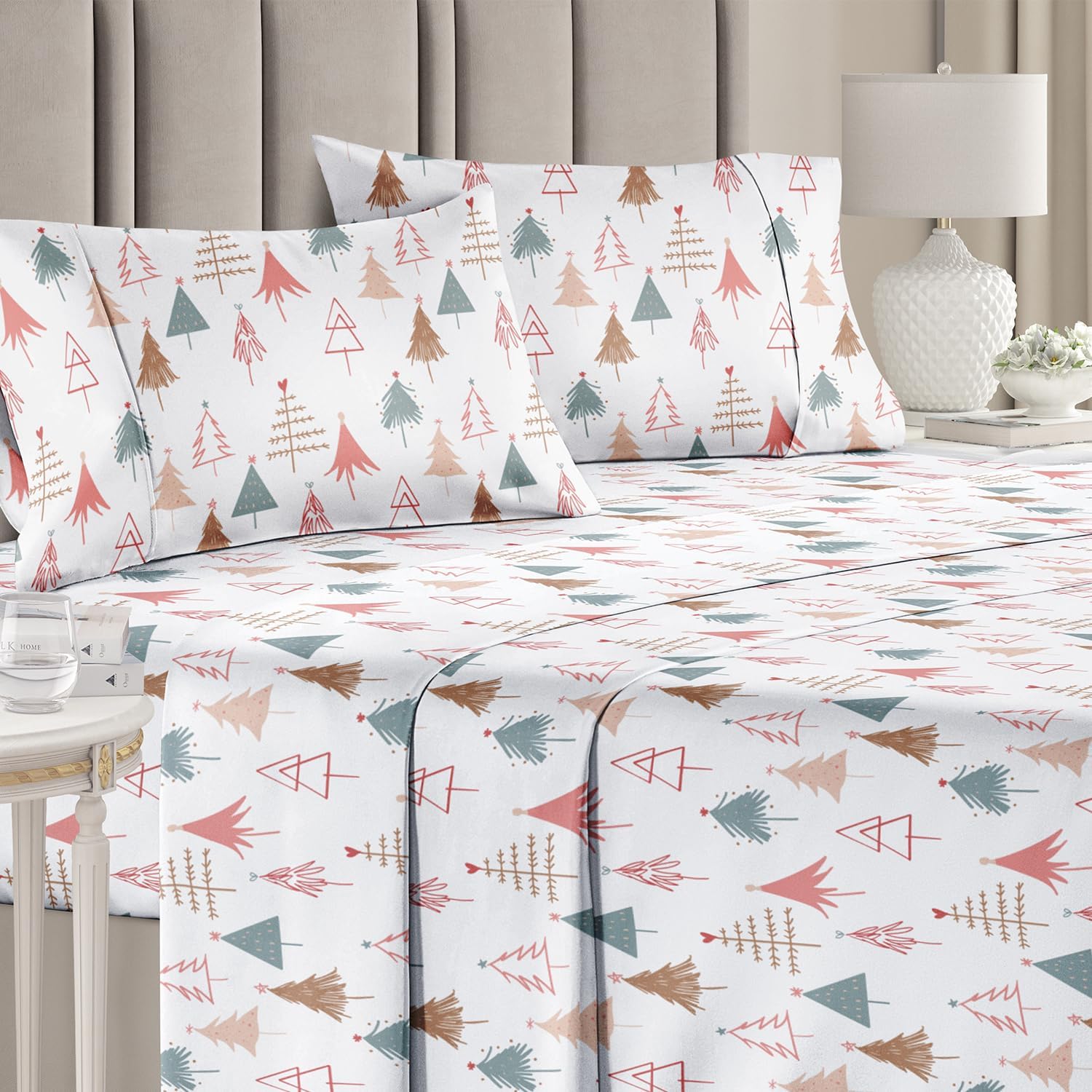 CGK Unlimited Flannel Christmas Cal King Sheets