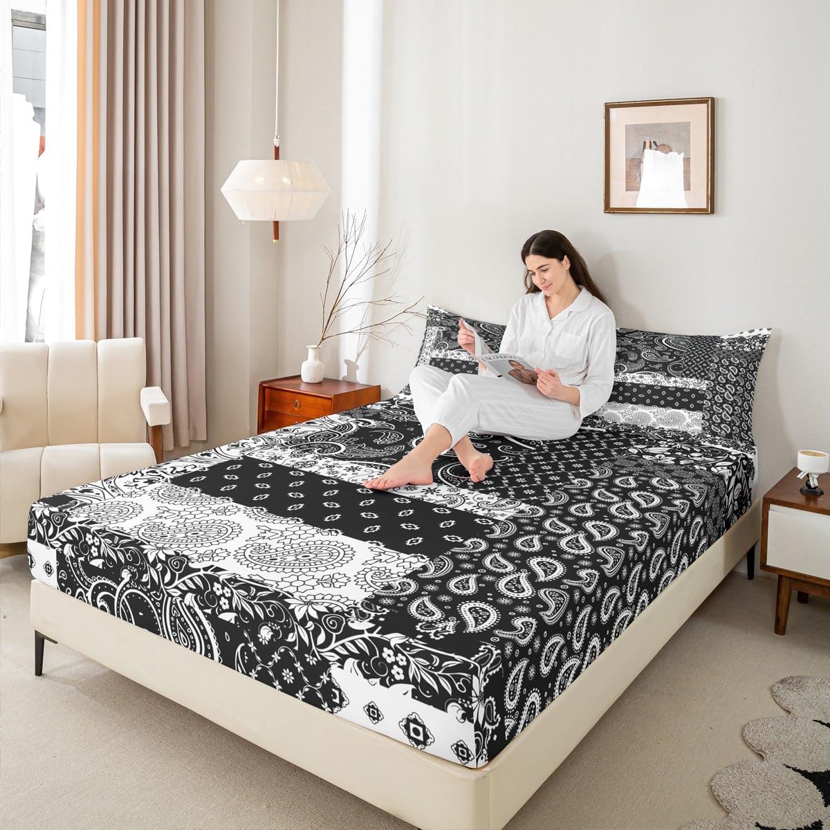 Castle Fairy Paisley Floral Fitted Sheets Twin Set 2Pcs