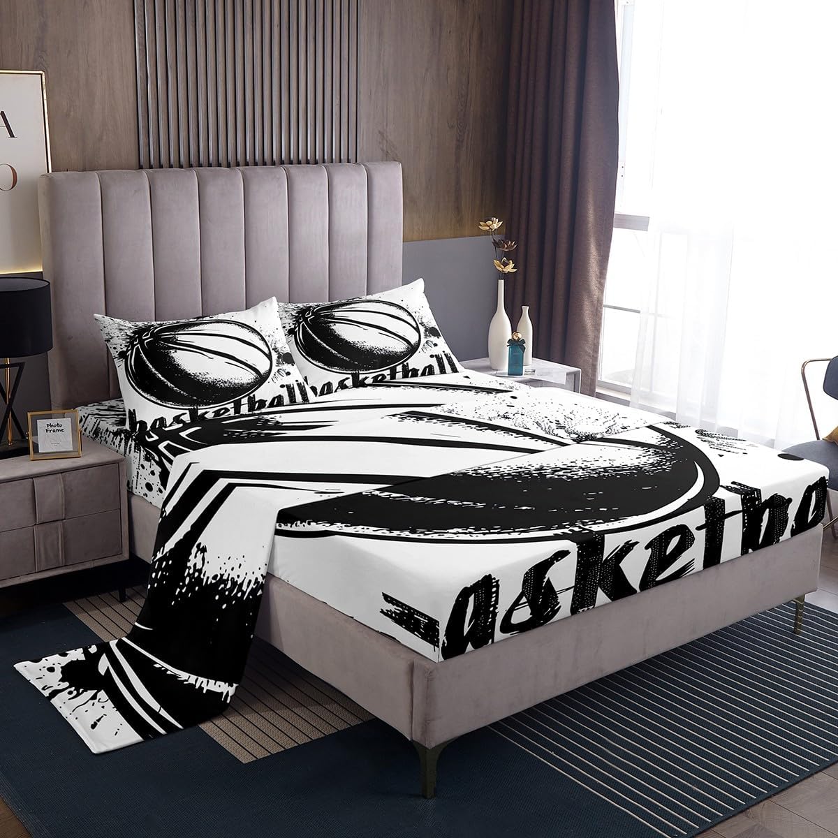 Erosebridal Basketball Bed Sheet Set Twin Size 1