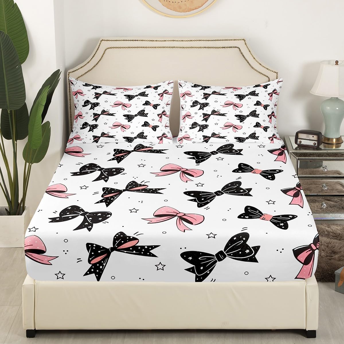 Feelyou Bowknot Bed Sheet Set for Girls 1