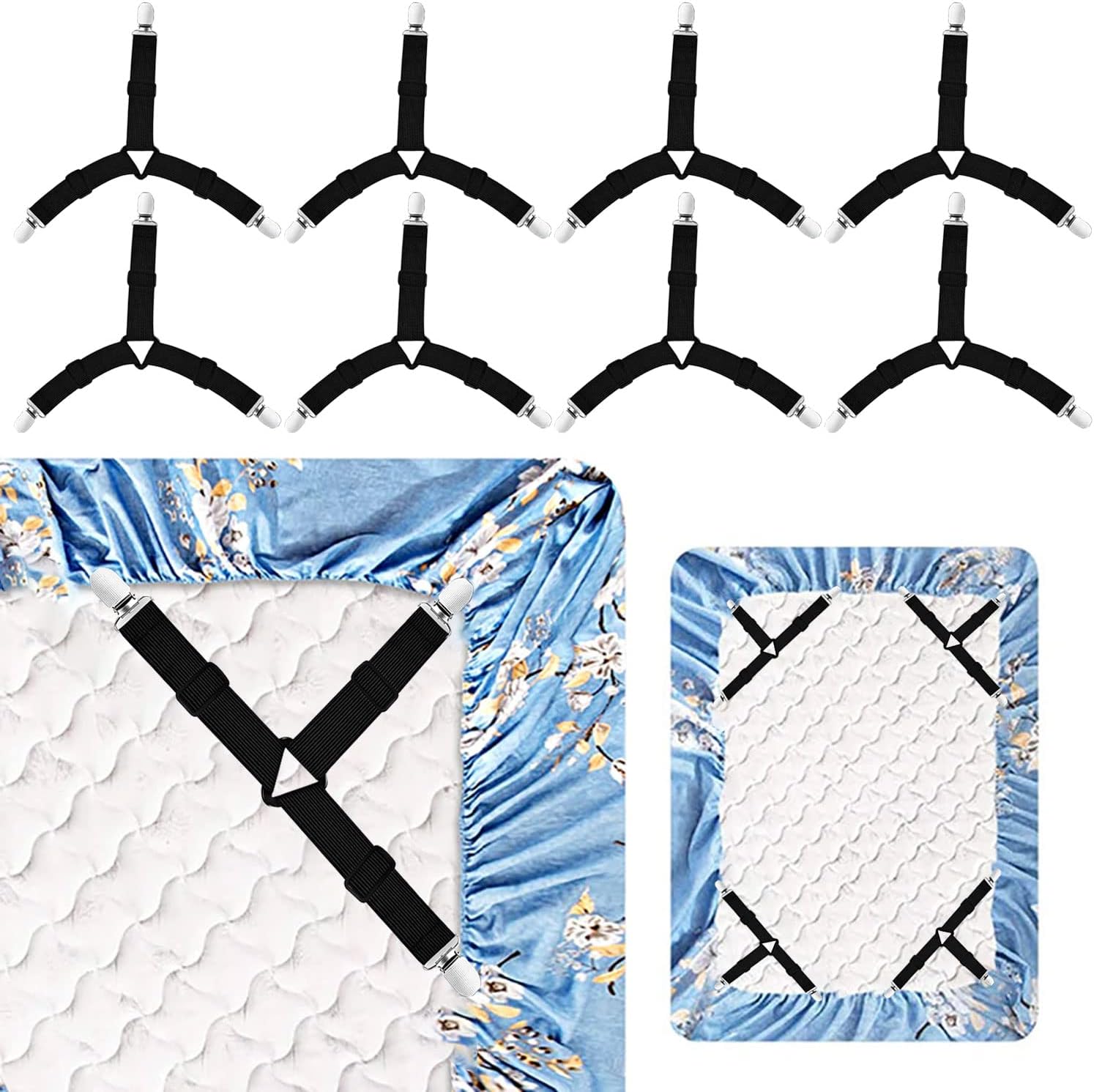 DORARA 8 Pack Bed Sheet Holder Straps
