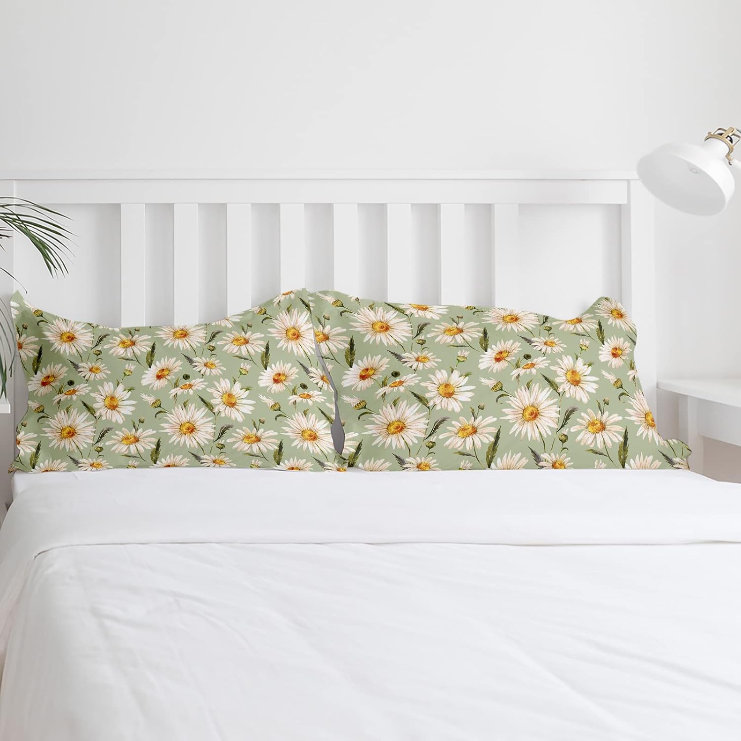 OComster California King Duvet Cover Set with Daisy Flower Pattern