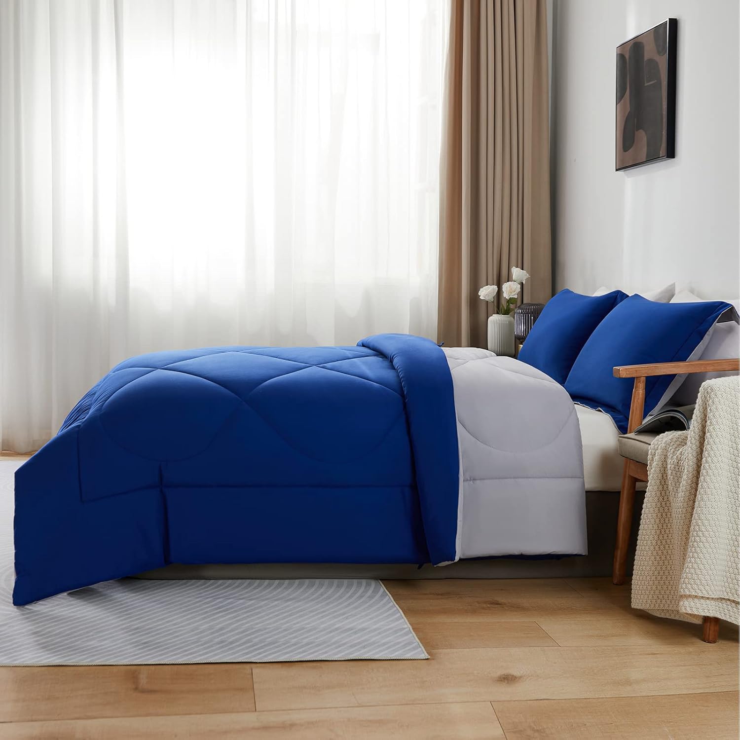 Kanak 3-Piece Down Alternative Comforter Set Twin XL Size