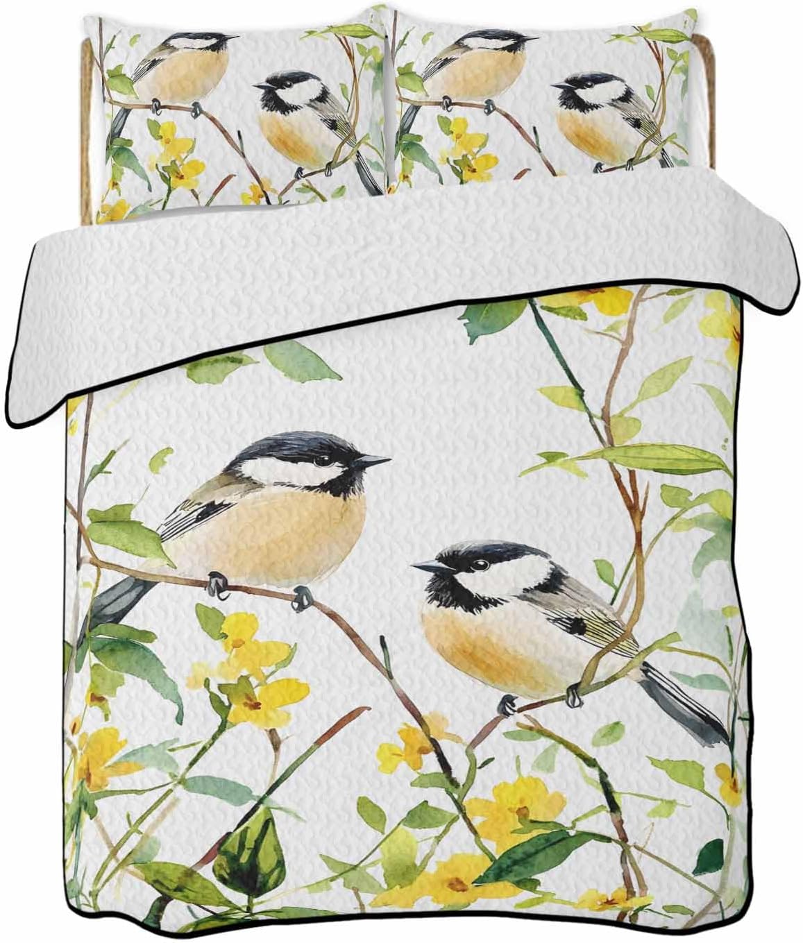 Chucoco Twin XL Quilt Bedding Set with Soft Coverlet and Pillow Shams