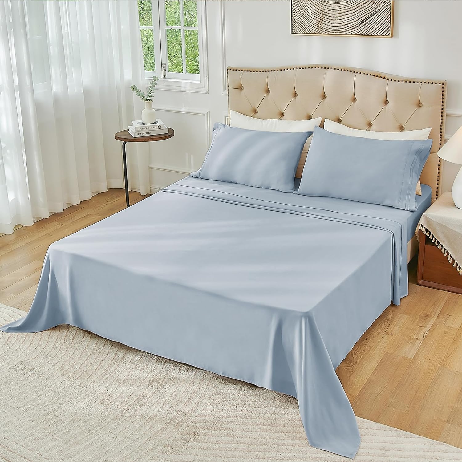 Yibeizi Light Blue Twin XL Sheet Set 1