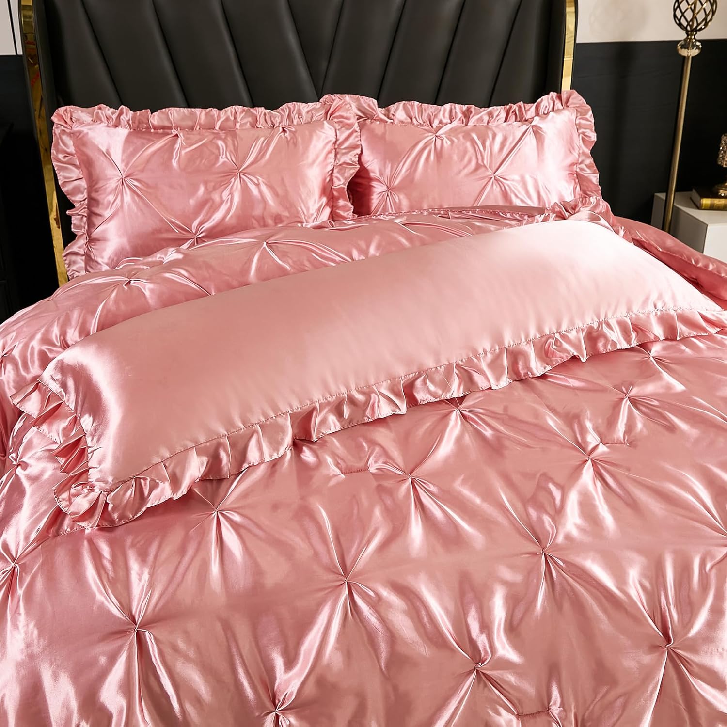 Bedbay Pink Satin Comforter Set 4 Pcs Luxury