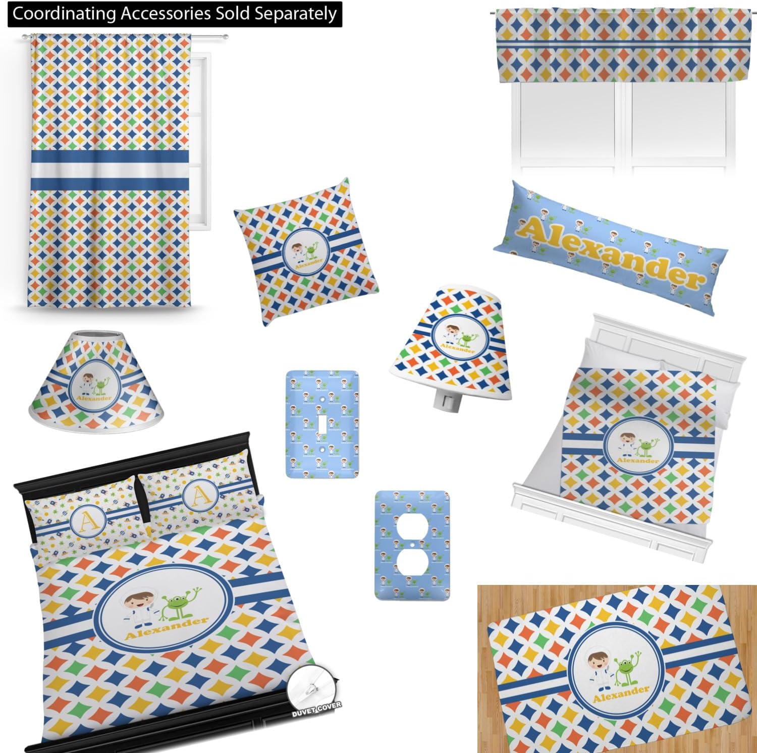 Personalized Boys Astronaut Comforter Set Twin XL