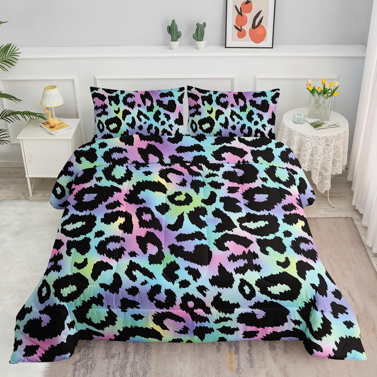 Smell Sunshine Kids Comforter Set Leopard Print Twin