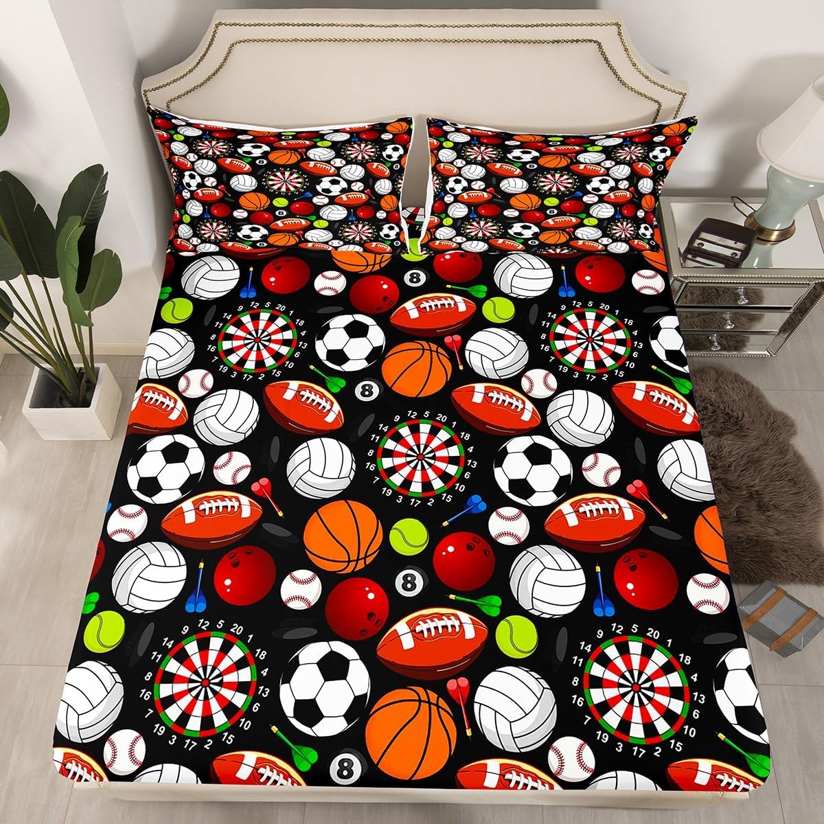 Erosebridal Sport Sheets Set for Kids Boys Teens