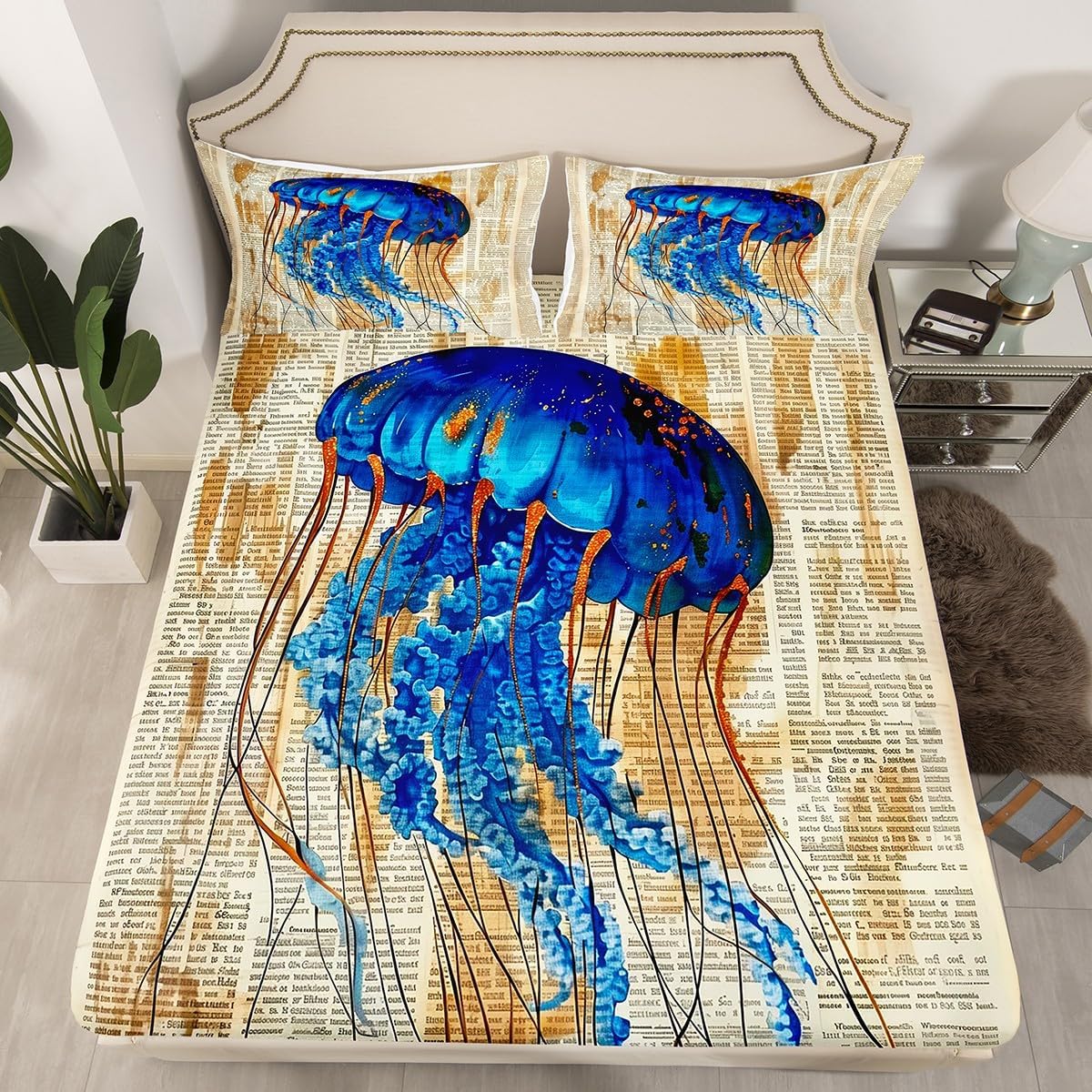 Manfei Jellyfish Bed Sheet Set Twin Size