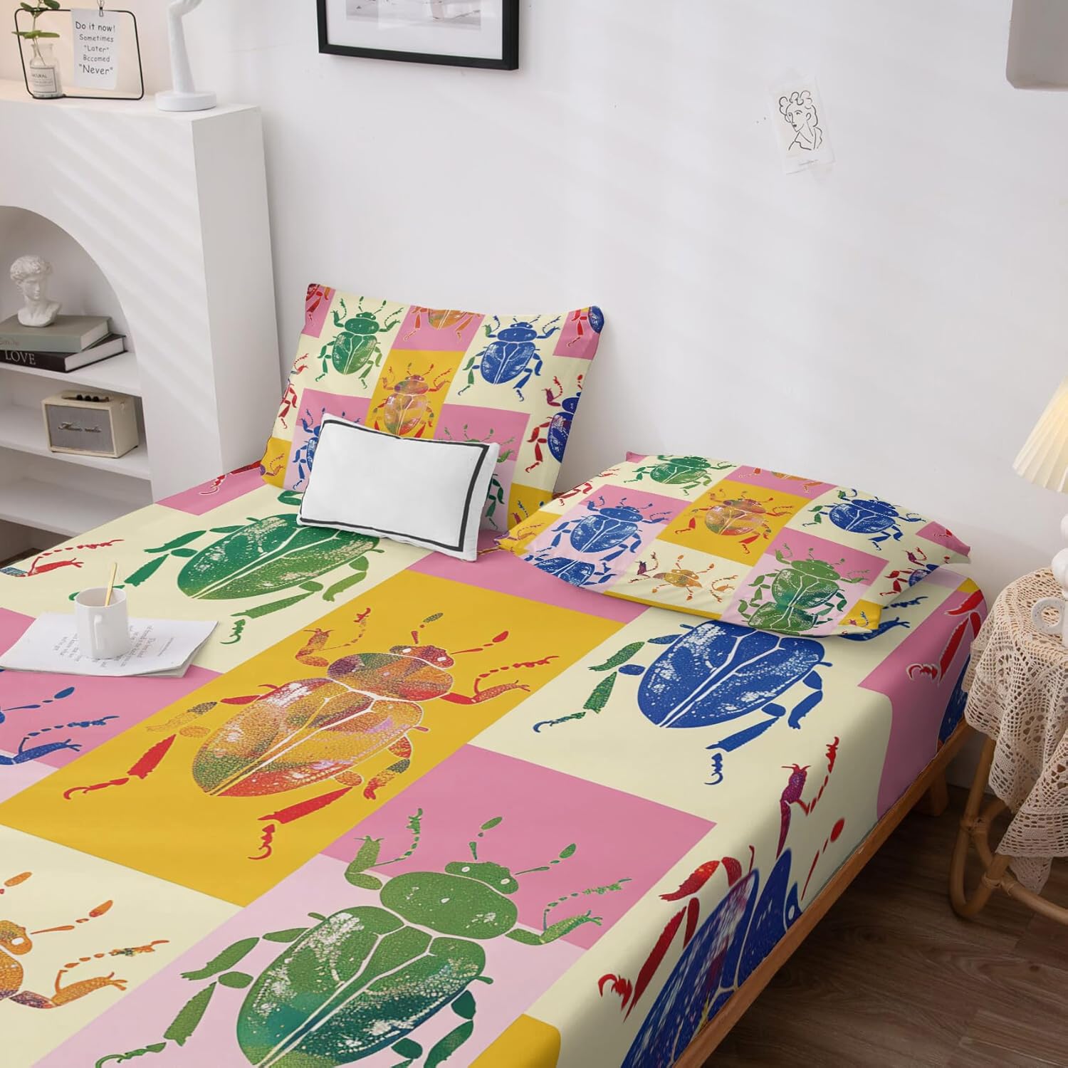 Fizzenobia Bug Sheets Twin XL Set - Kids Bedding Decor