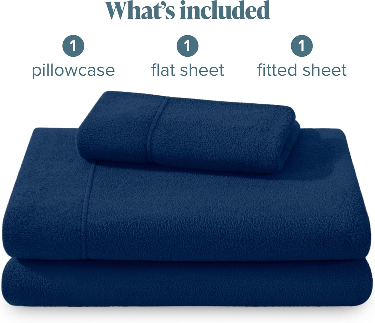 Bare Home Super Soft Fleece Sheet Set Twin XL Dark Blue