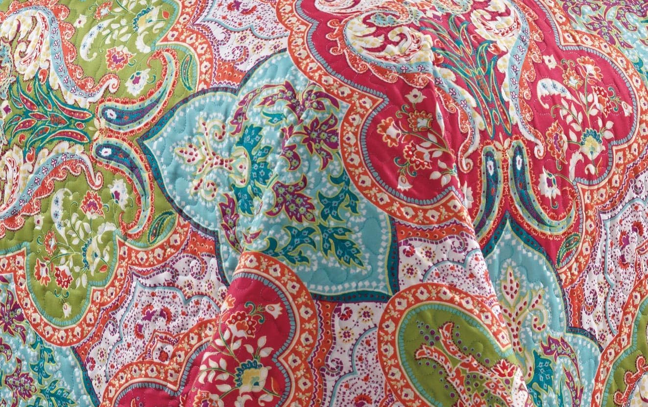 Grand Linen 3-Piece California King Quilt Set with Paisley Pattern