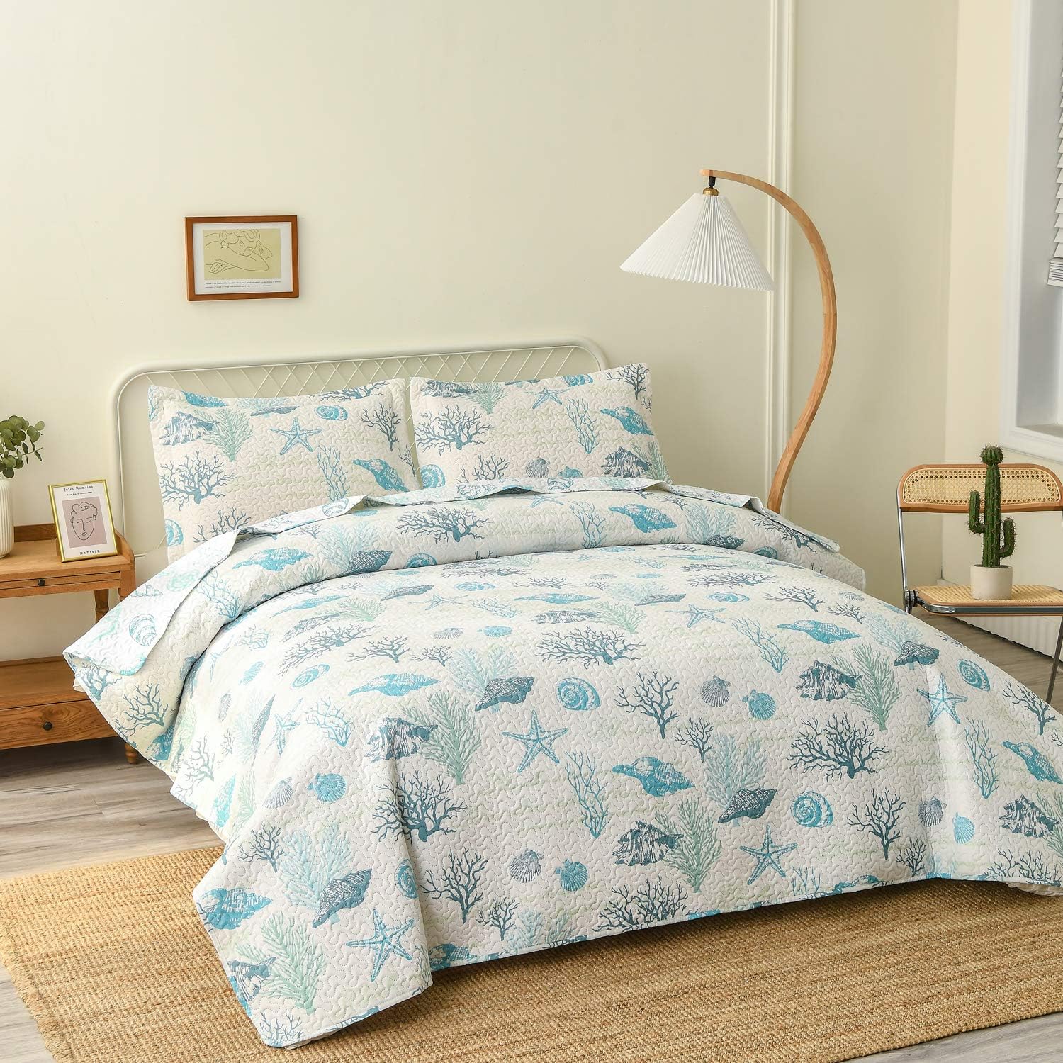 Hailea Ocean Quilt Set King Size Coastal Bedding