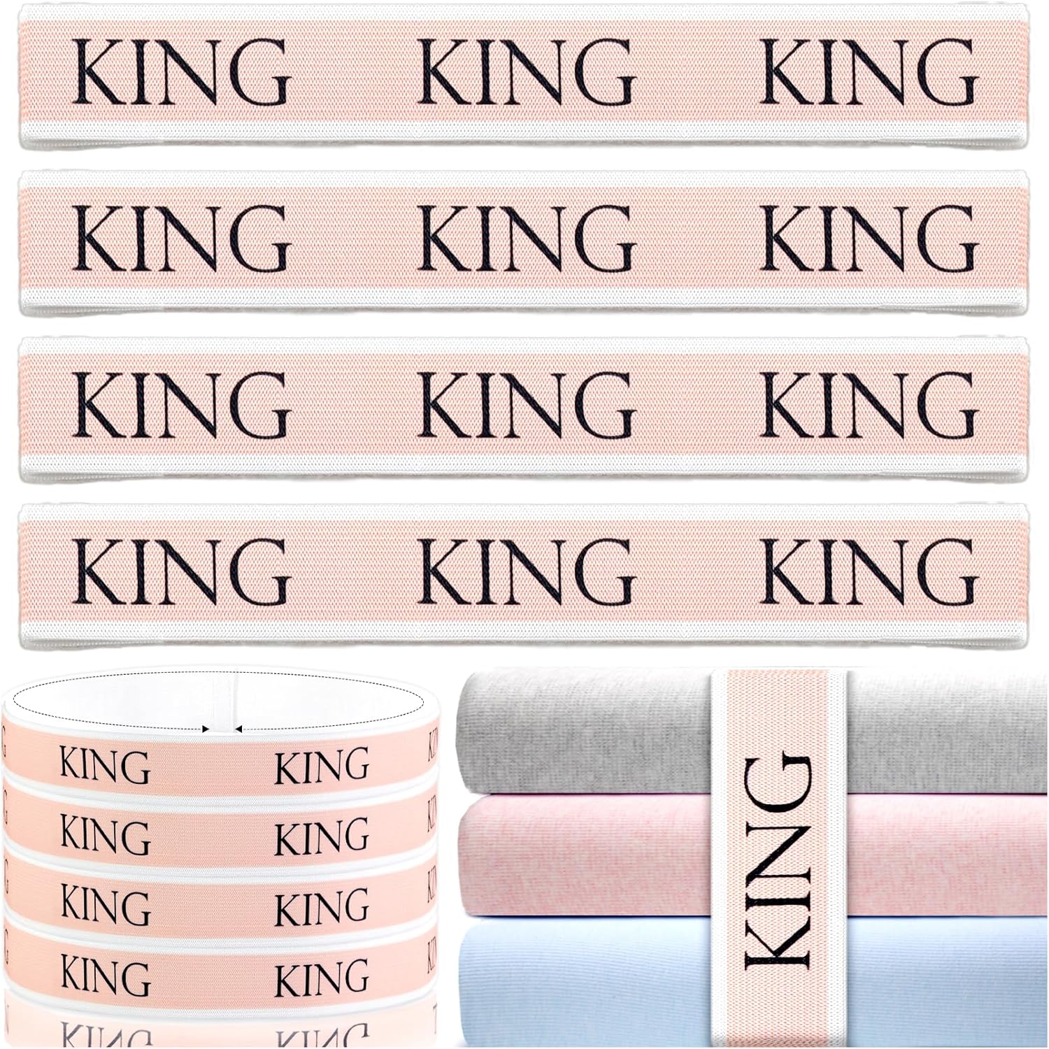 Kelofty Bed Sheet Organizers 4Pcs King Size