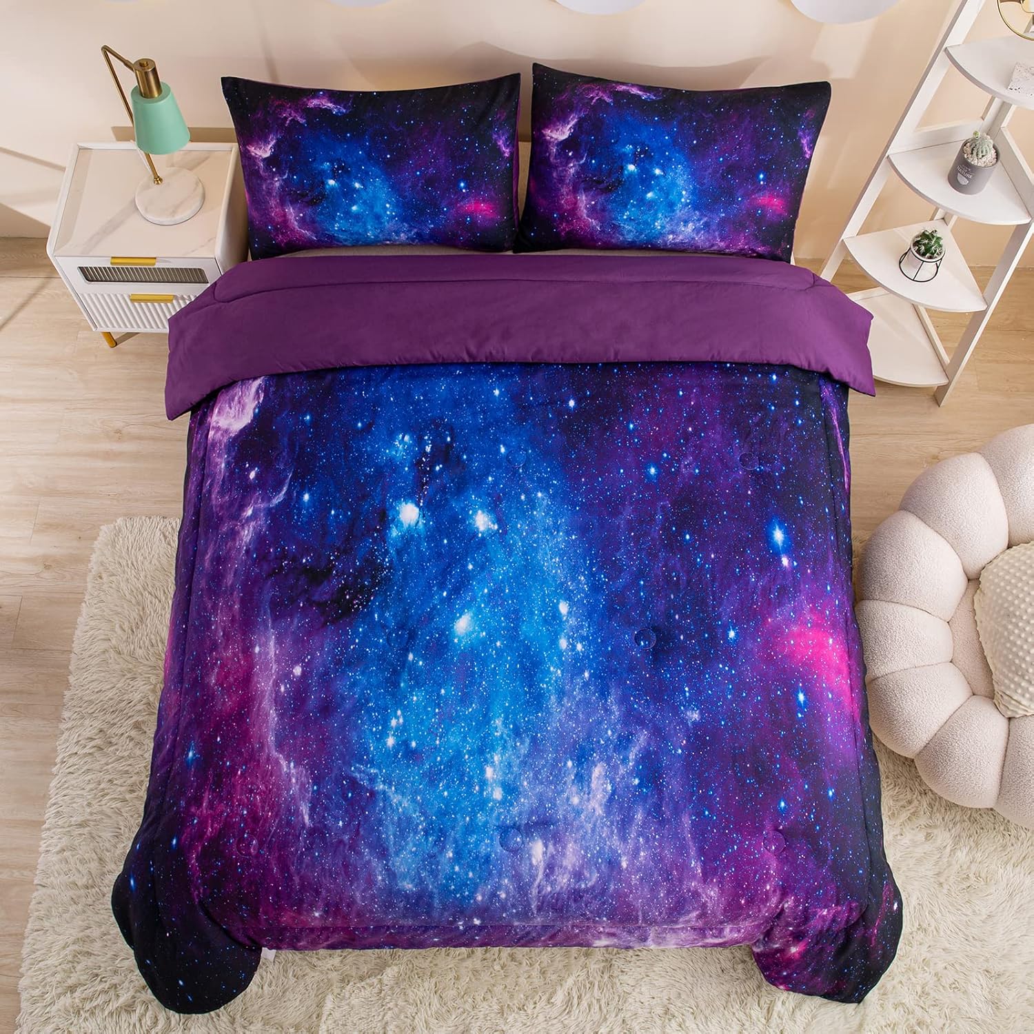 MWMWMW Galaxy Comforter Set Queen