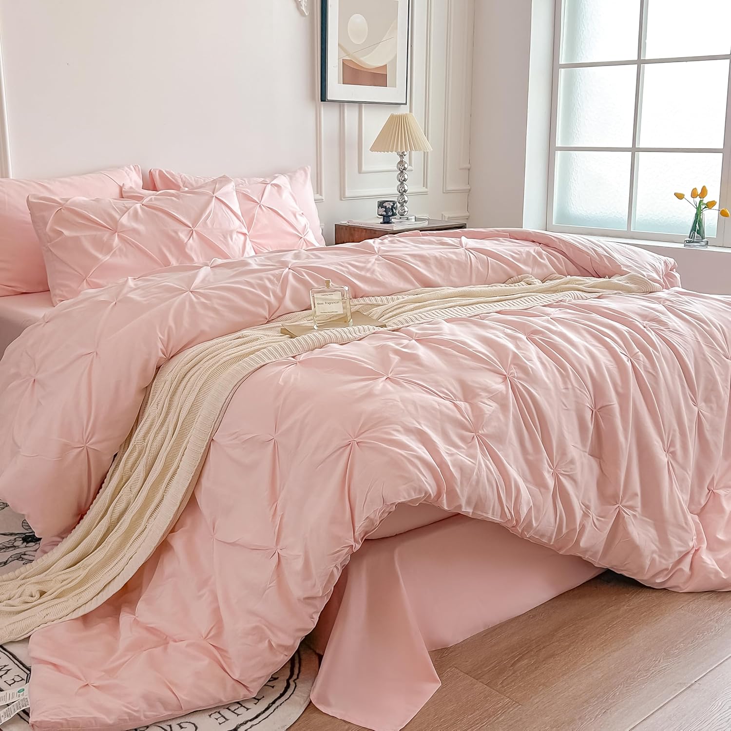 MapleStone Pink Twin Comforter Set for Girls - 5 Piece Bedding