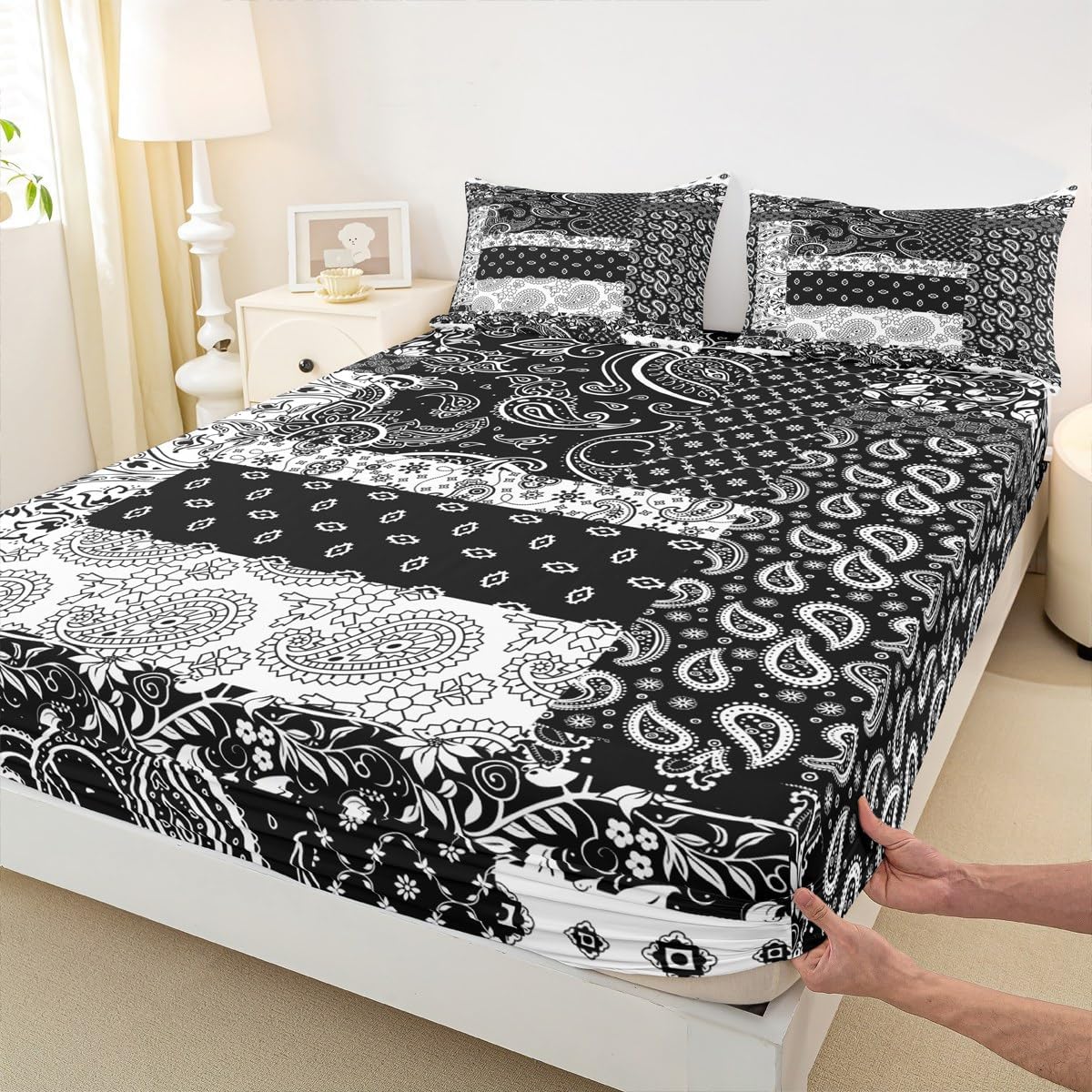 Castle Fairy Paisley Floral Fitted Sheets Twin Set 2Pcs
