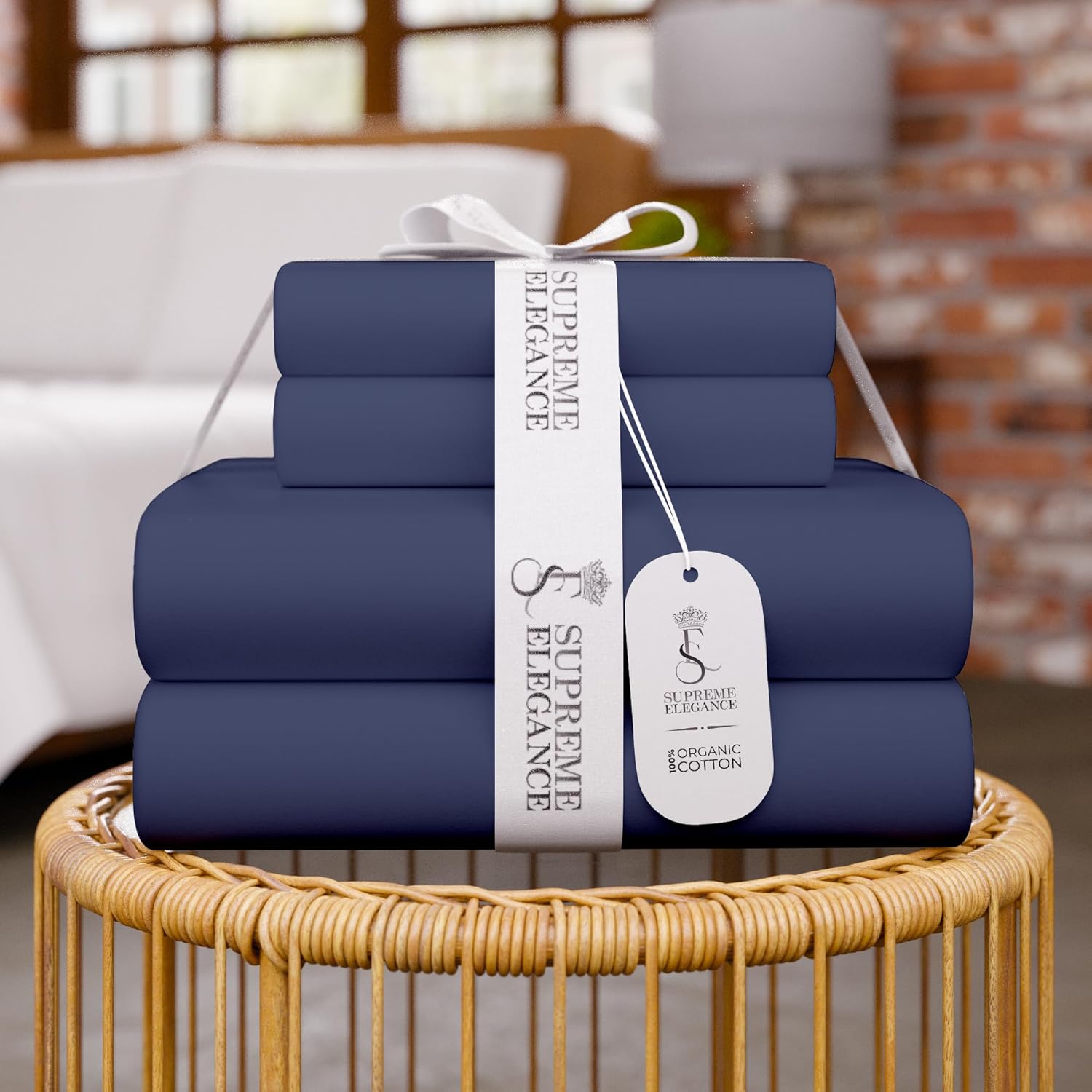 SUPREME ELEGANCE Organic Cotton Full Bed Sheet Set